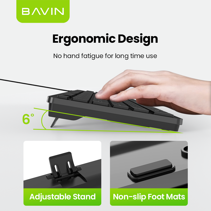 BAVIN K989 Wired Keyboard & Mouse Set Extra Durable & Splashproof ...