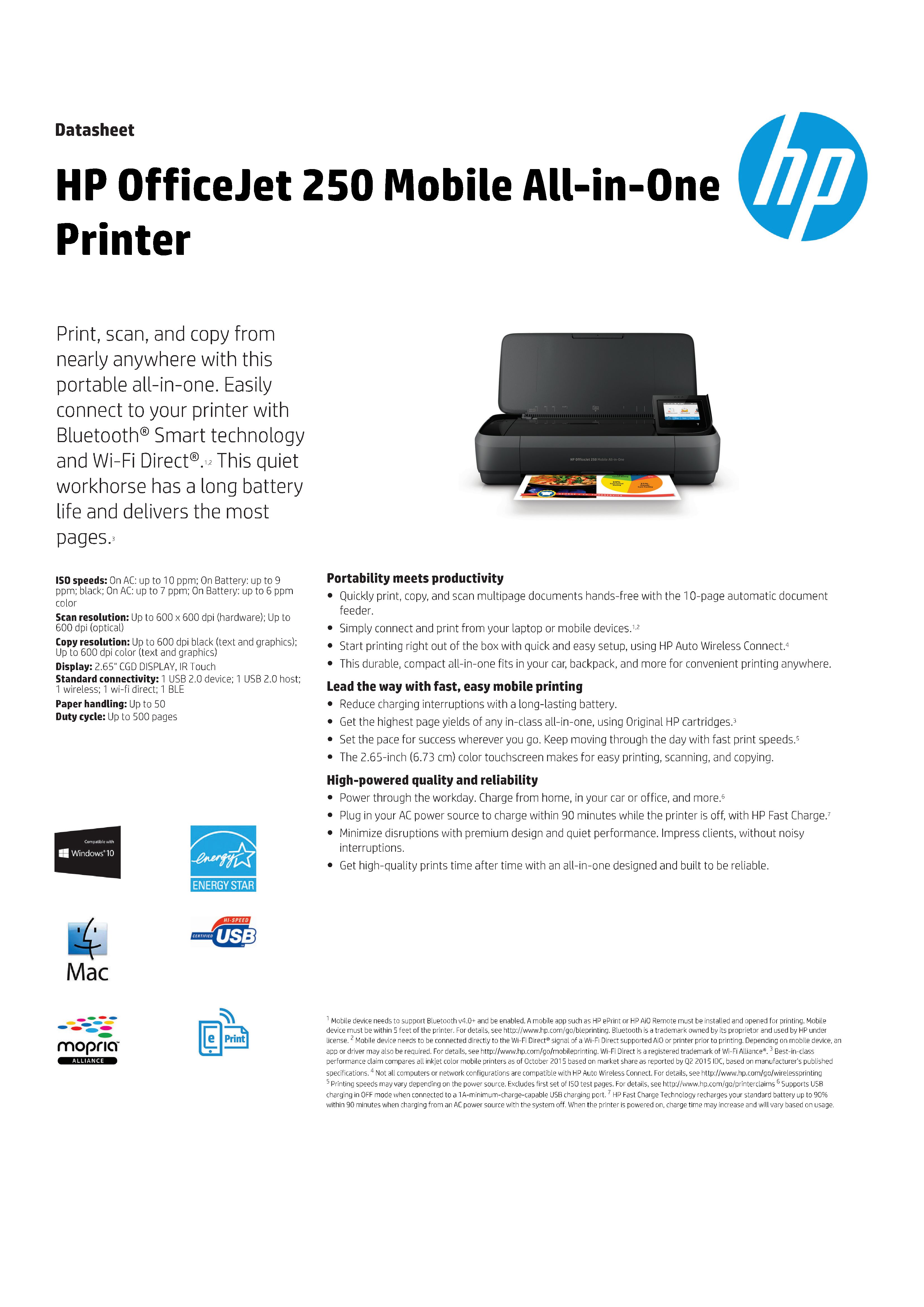 HP 250 OfficeJet Mobile All-in-One Printer | Shopee Philippines
