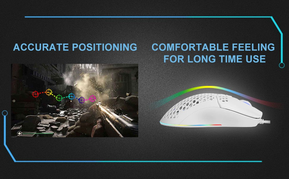 Delux M700A A725 RGB Honeycomb Lightweight Wired Pro Gaming Mouse ...