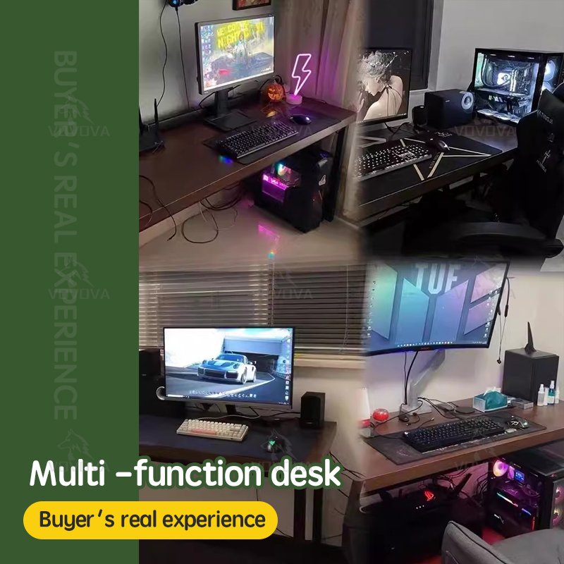 VOVOVA 6FT Foldable Table Office Desk Folding Computer Table Camping ...
