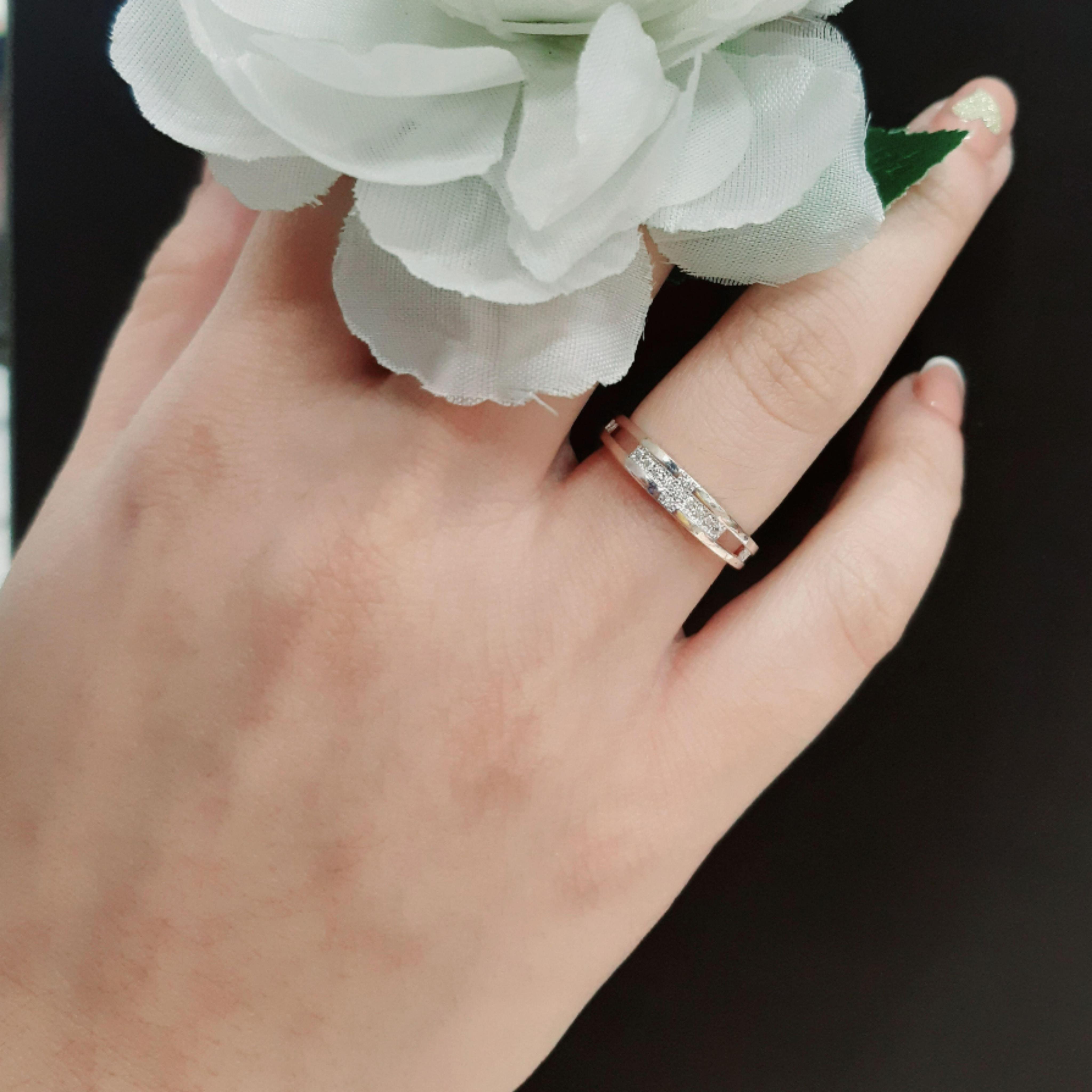 Unisilver 925 Sterling Silver Lady's Band Ring With Micro Setting Cross ...
