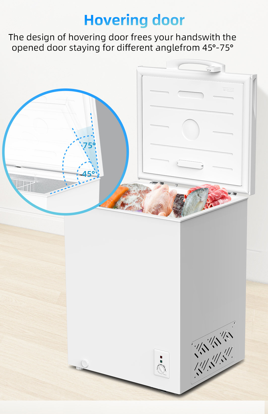 CHiQ 5 cu.ft Chest Freezer CCF05DW Direct Cool, 4D Cooling refrigerator ...