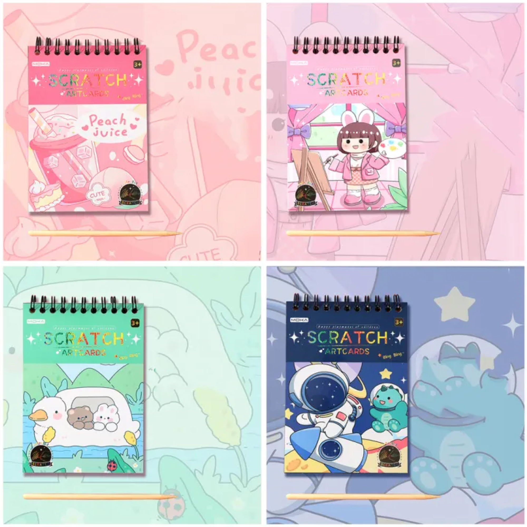 Cute Cartoon Scratch Paper for Kids Scratch Off Paper Sheets Art Craft ...