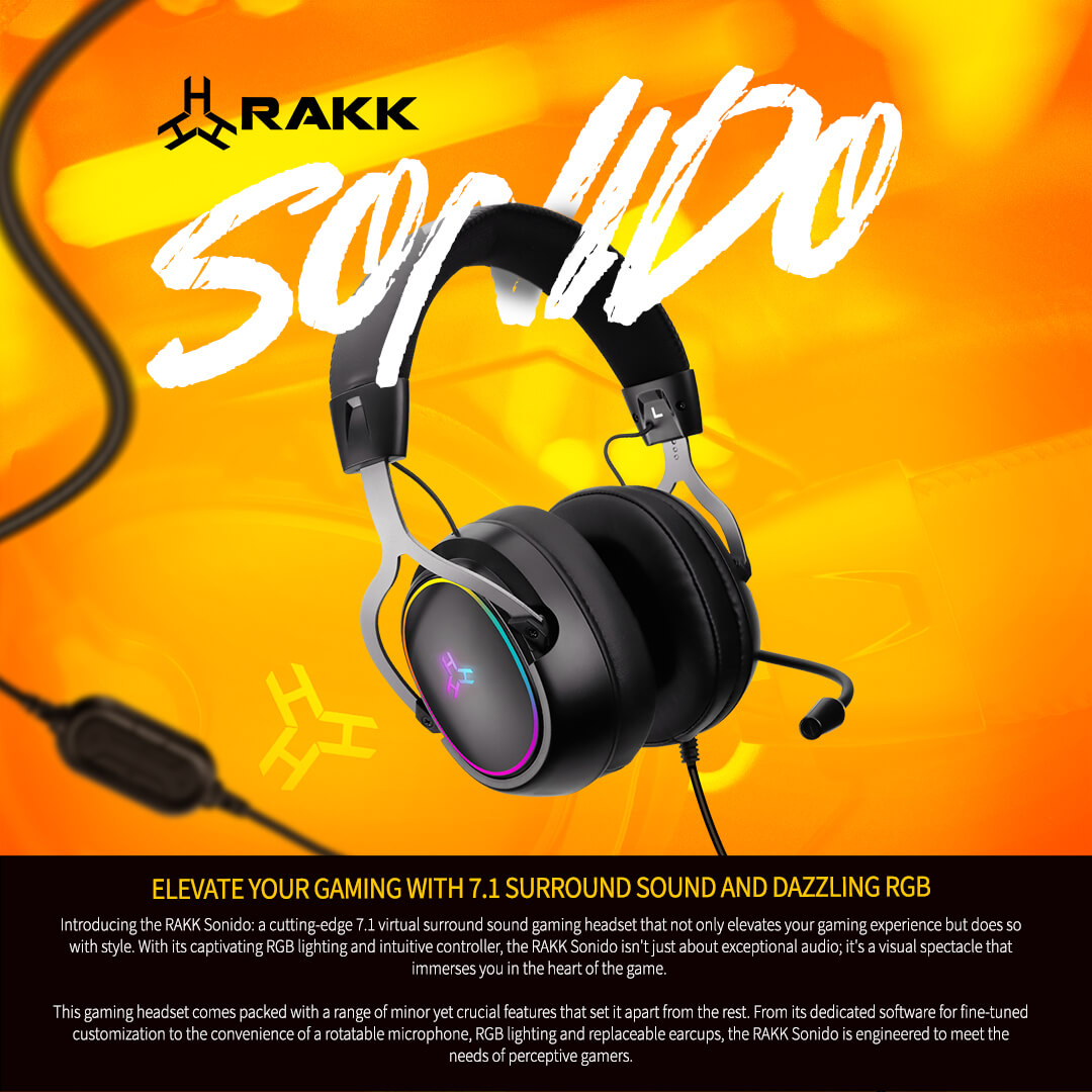 RAKK SONIDO 7.1 Virtual Surround RGB Gaming Headset USB Black| EasyFix ...