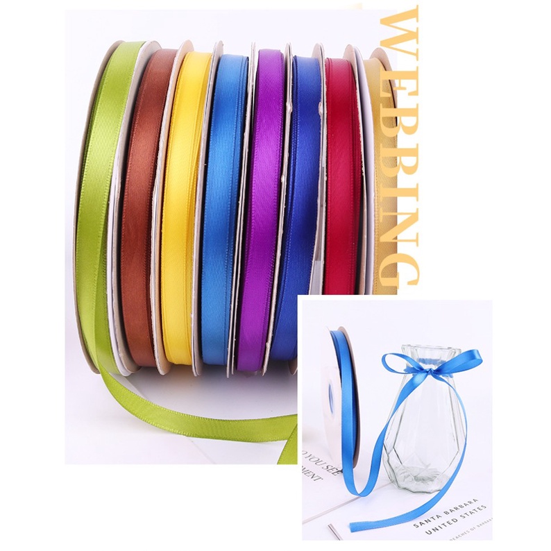 1cm (25 yards/roll) Satin Ribbon Roll Gift Packaging Ribbon Flower ...
