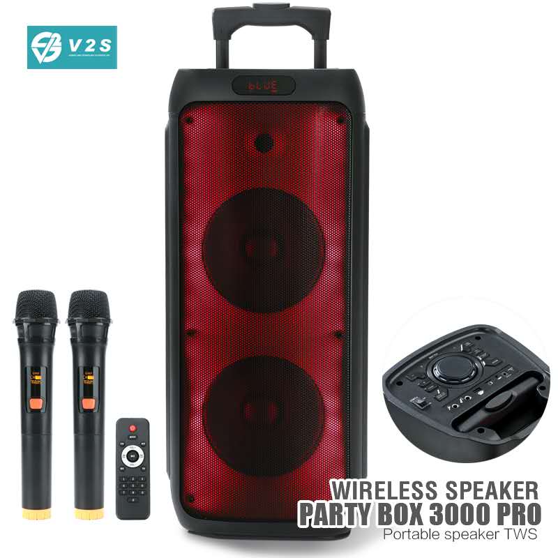 V2S PARTY BOX 3000Pro Rechargeable Wireless powerful sound System ...