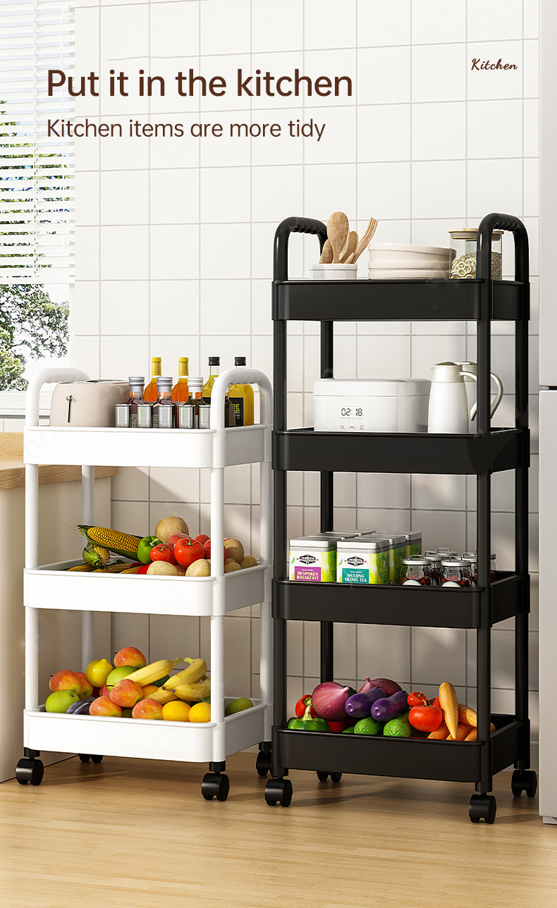 Yowxii 2/3/4 Layer Trolley Cart Organizer Storage Shelf Moving Rack ...
