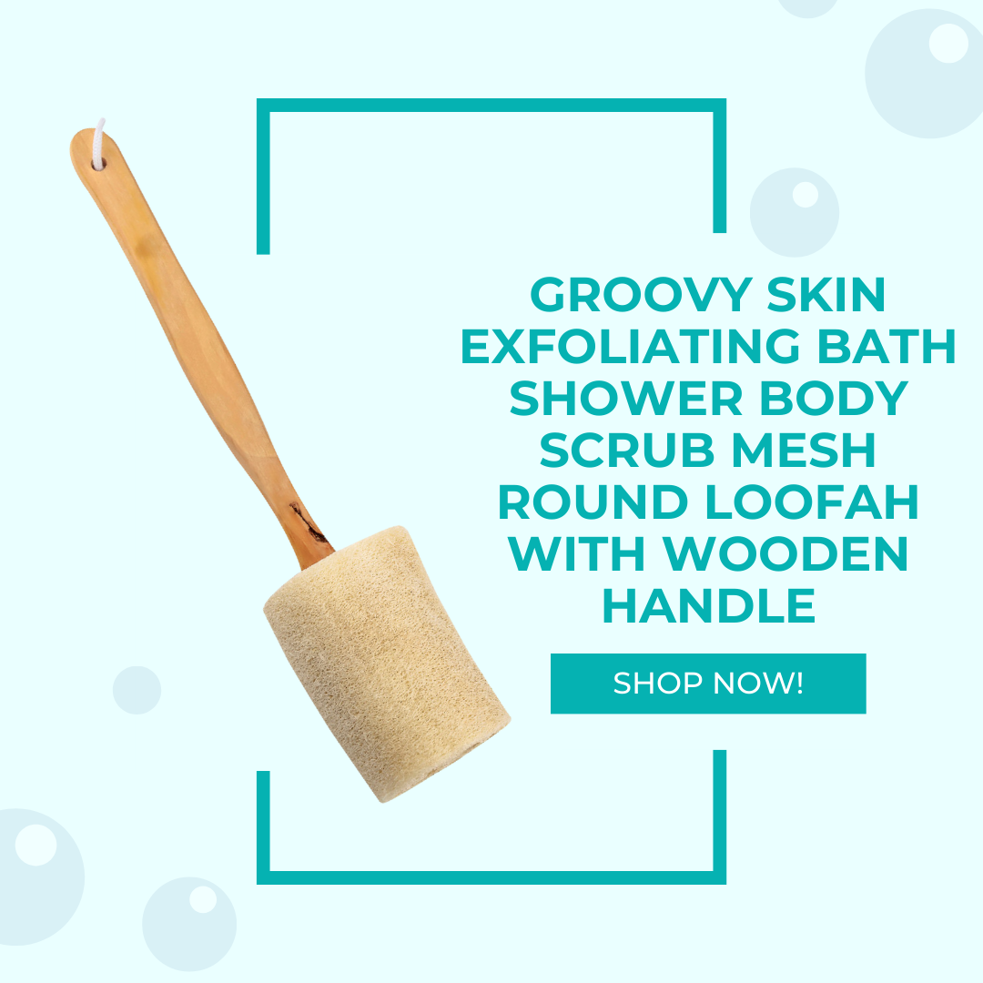 Groovy Skin Exfoliating Body Scrub | Mesh Bath Shower Round Loofah with ...