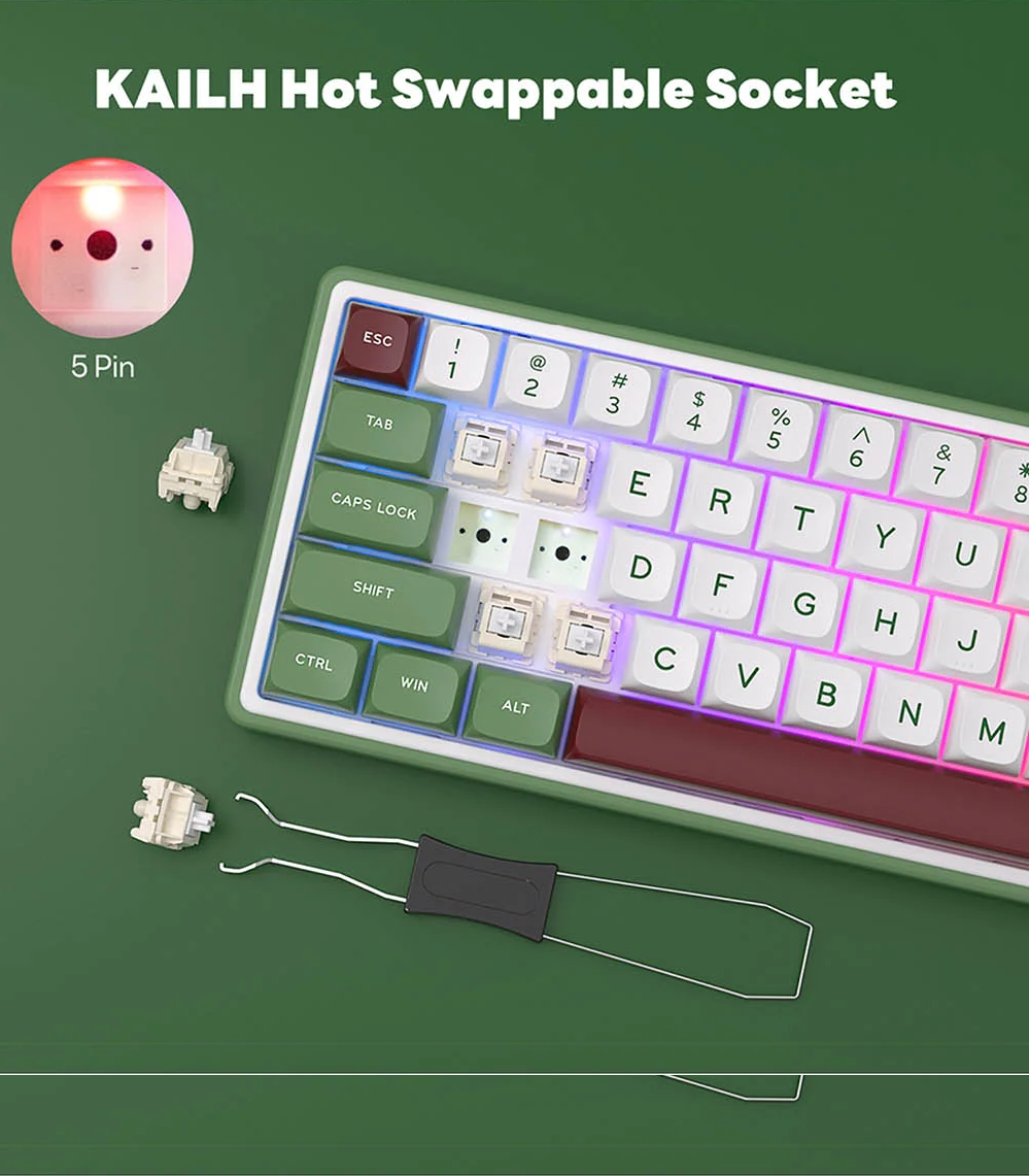 Royal Kludge R65 Single-Mode RGB 66-Keys Hot-Swappable Mechanical ...