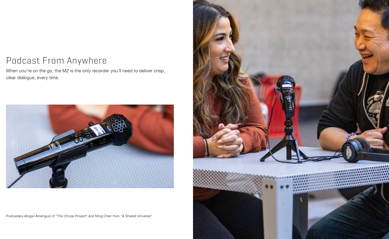 Zoom M2 MicTrak Handheld X/Y Microphone Audio Recorder w/ 32-bit Float ...