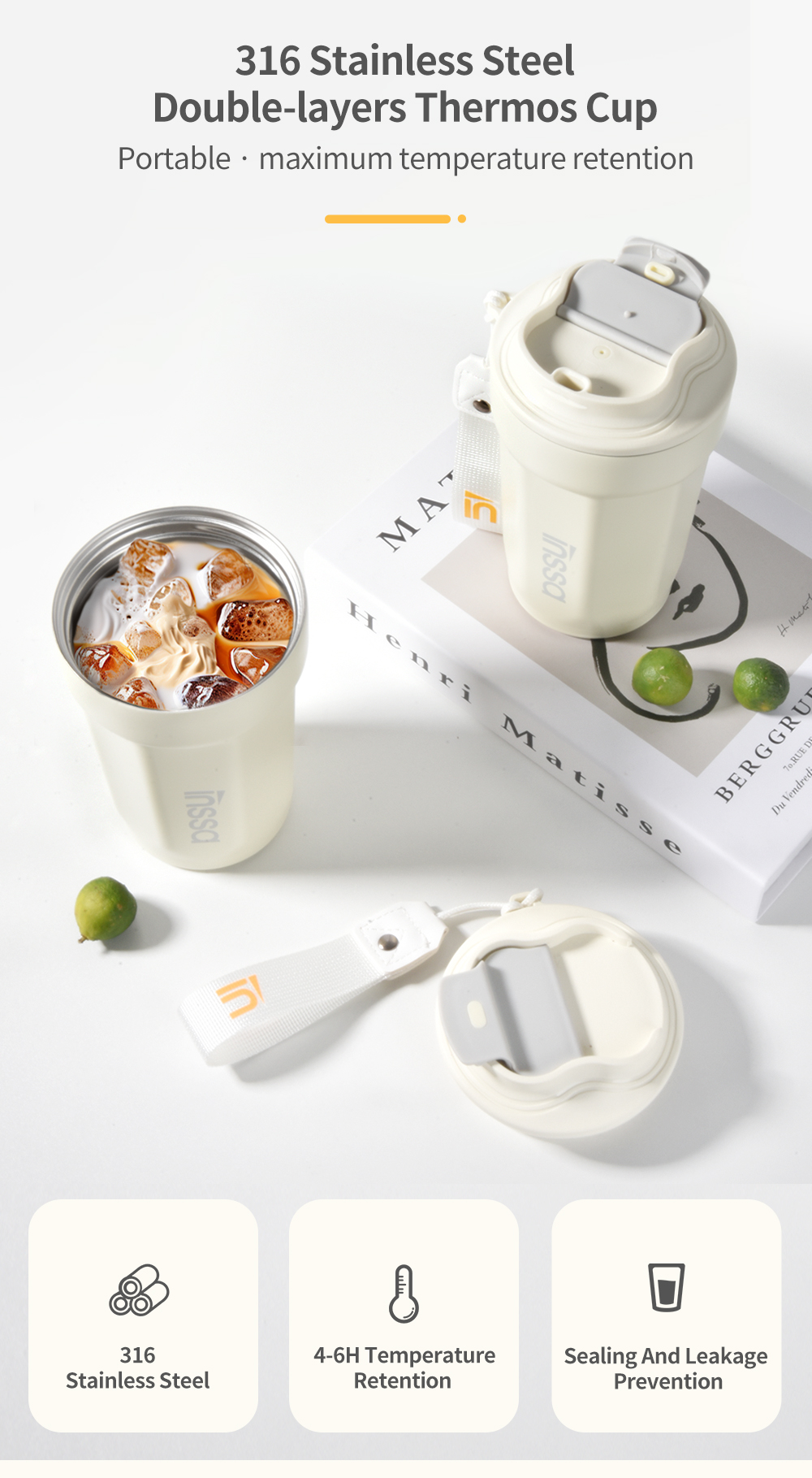 Simplus Coffee Mug Tumbler Mug 316 Stainless Steel BWBH001 | Shopee ...