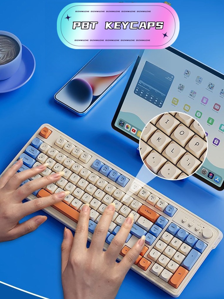 Zeus Wired Gaming Keyboard Multi Colors Mixing 98 Keys USB Mechanical ...
