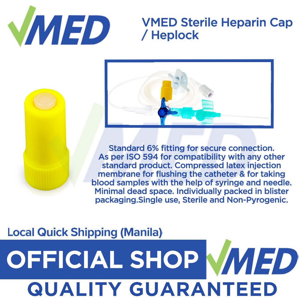 VMED Sterile Heparin Cap / Heplock (Sold per piece) | Shopee Philippines