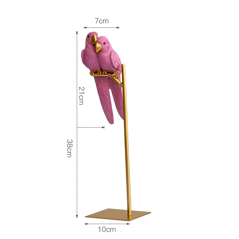 Creative Luxury Nordic Couple Colorful Tall Parrot Resin Bird Table ...