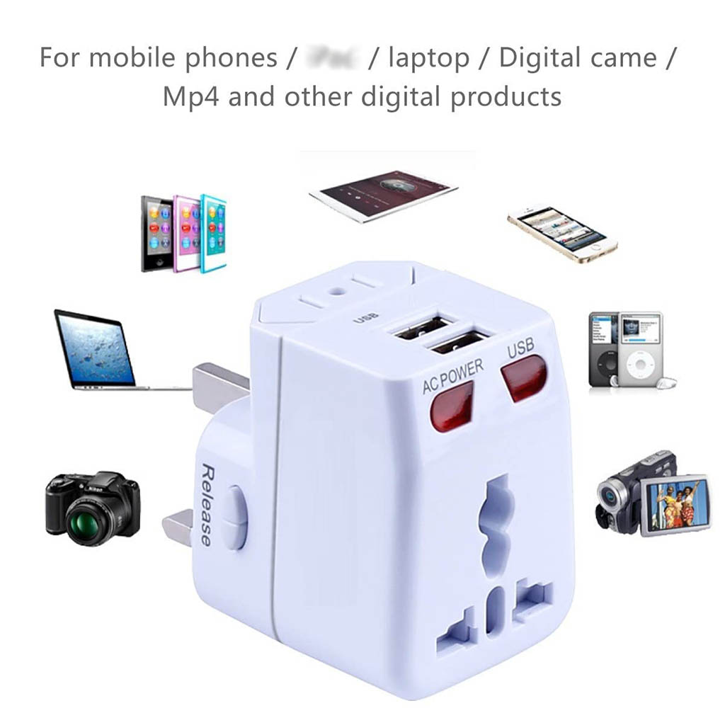 Universal Plug All in One Travel Adapter Converter With Dual USB Port ...