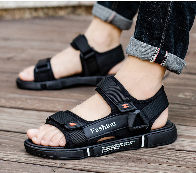 Men Sandals Casual Two Strap Sandles Outdoor Breathable Comfort Non ...