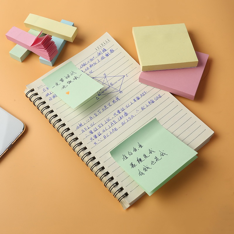 METECH 100 sheets Sticky Notes Memo Pad (7.6cm x 7.6cm)Easily to Stick ...