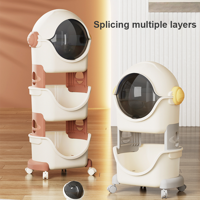 Spaceman toy storage rack 3 layer and 4 layer with wheels | Shopee ...
