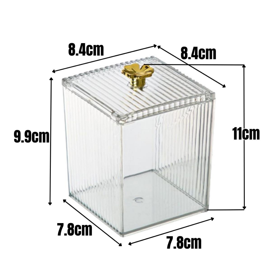 Transparent Single Tier Puff Storage Box Jar Cosmetic Makeup Organizer ...