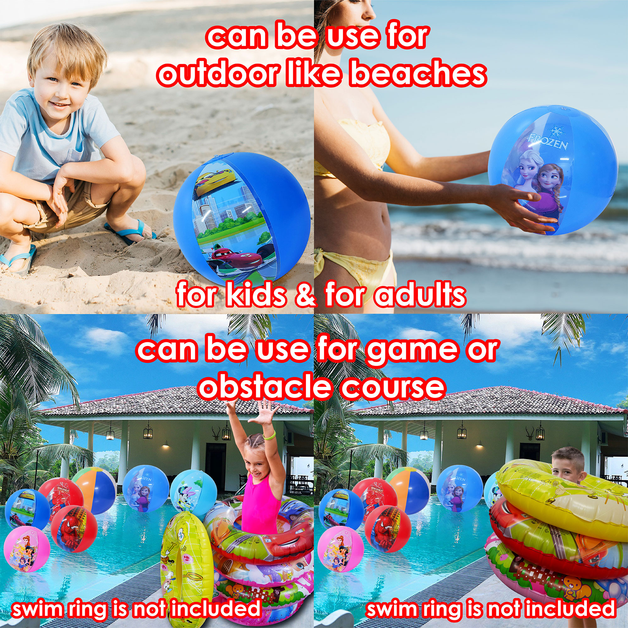 Inflatable Swimming Pool Water Game Beach Ball Toy Children Adult ...