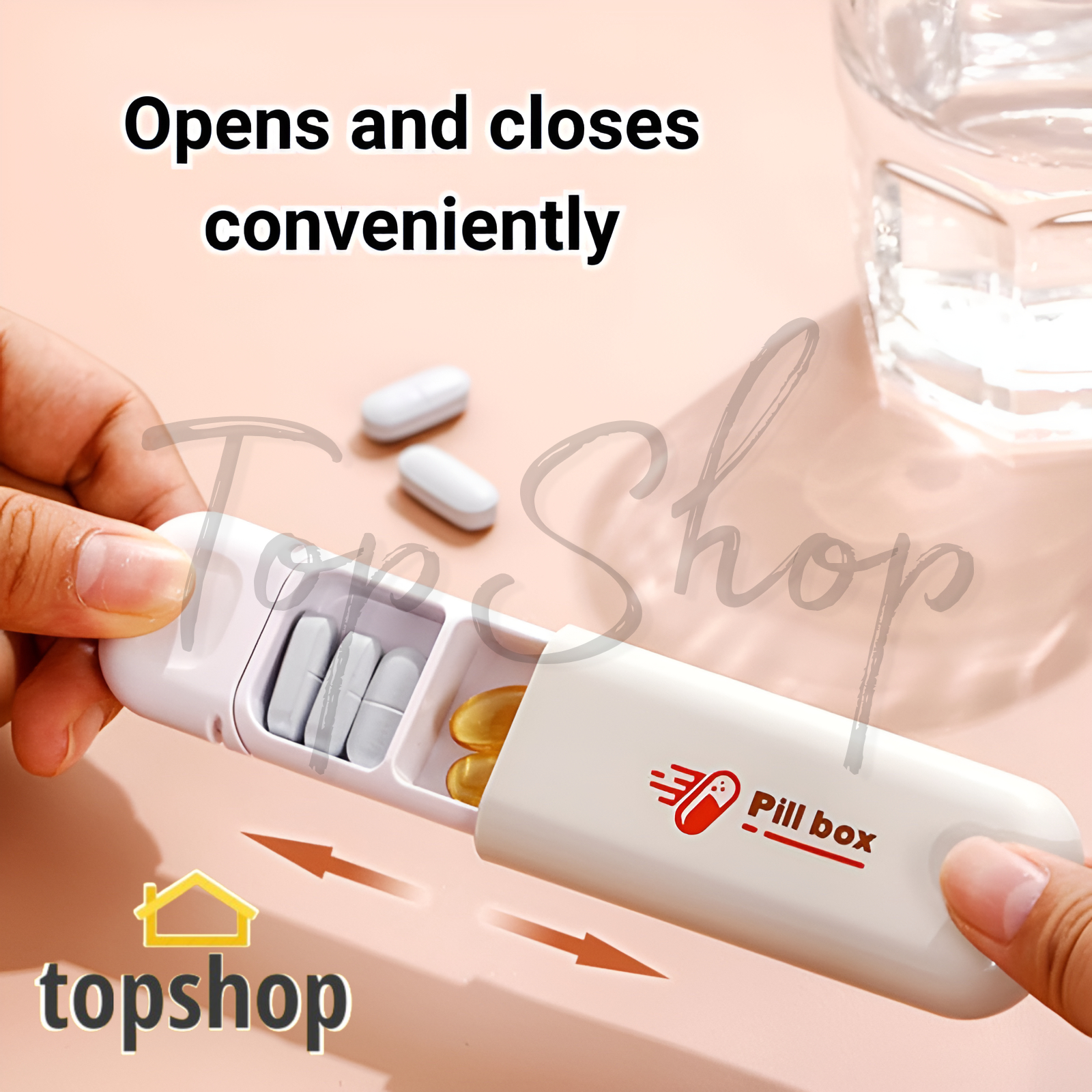 TOPSHOP 1pc Small Pill Box Portable Mini Tablet Dispensing Box ...