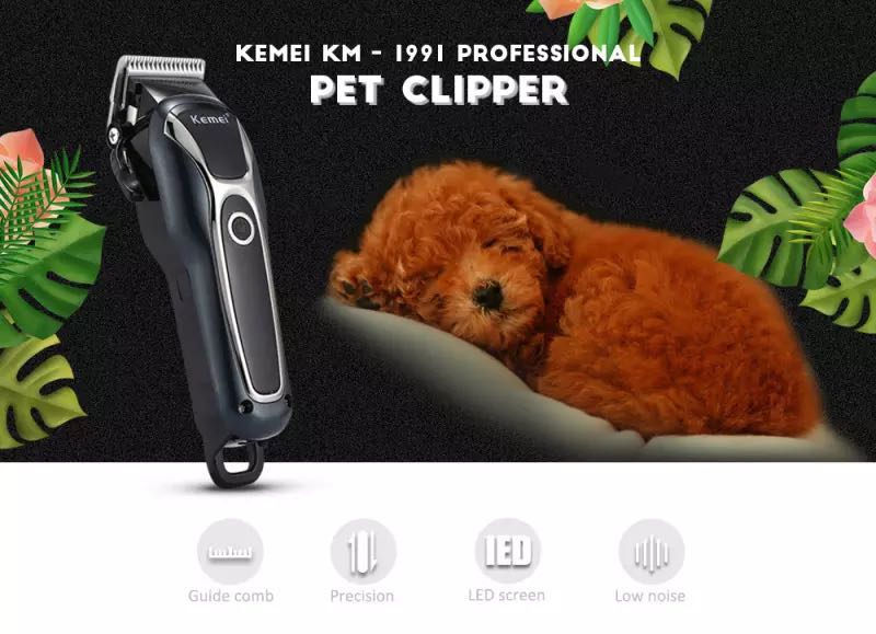 Kemei Professional Hair Clipper Razor Dog Heavy Duty Rechargeable Pet ...