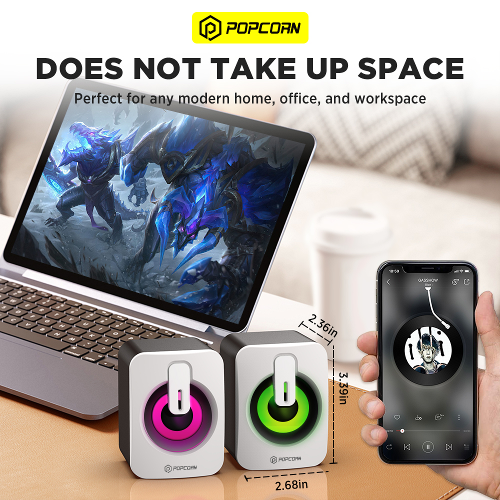 Portable Speaker | Wireless Desktop Speakers For PC,Outside Desktop Subwoofer Bass Audio Amplifier Rechargeable For Beach Camping Party