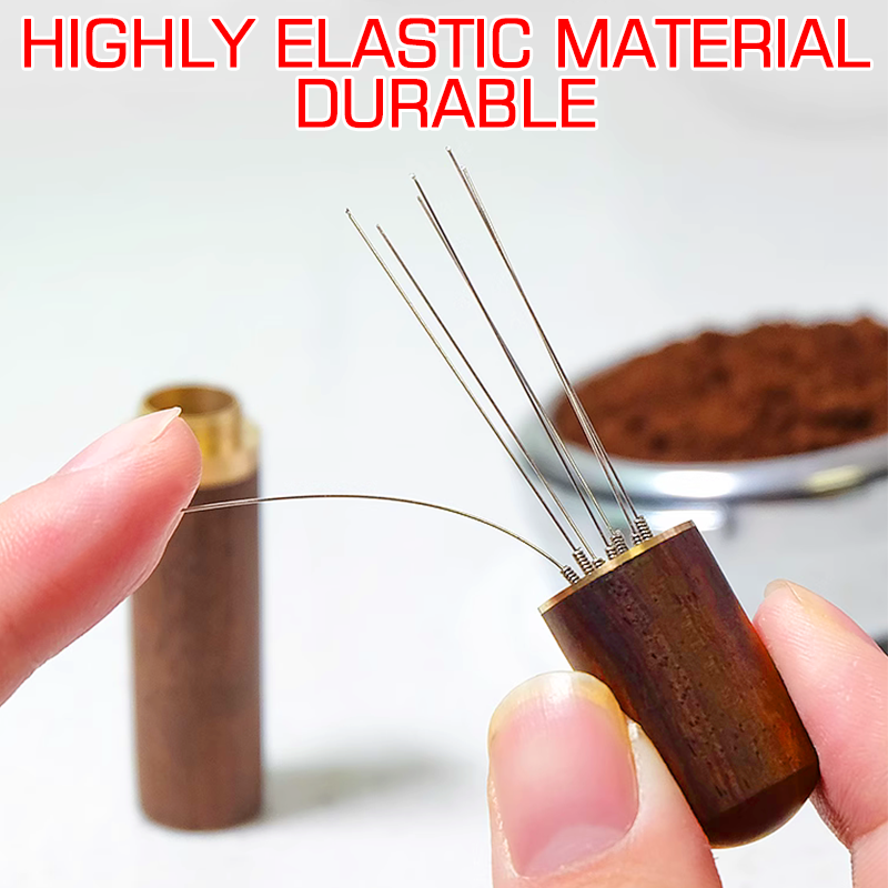 Lahome Stainless Steel Coffee Tamper Needles Distributor Wood Handle ...