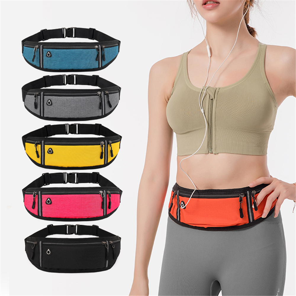 Adjustable Running Pouch Runners Belt Workout Waist Bag Elastic Slim Phone Holder Fanny Pack S 16