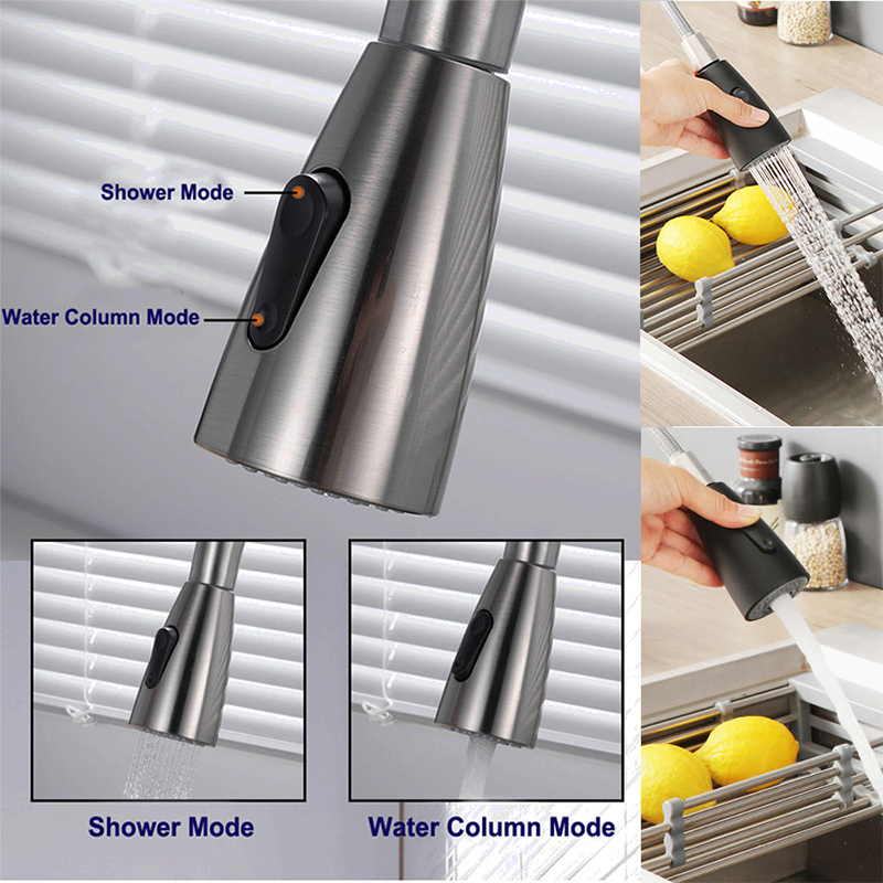 TQTQ SUS304 Flexible Kitchen Faucet Rotate Freely 360° Stainless Steel ...