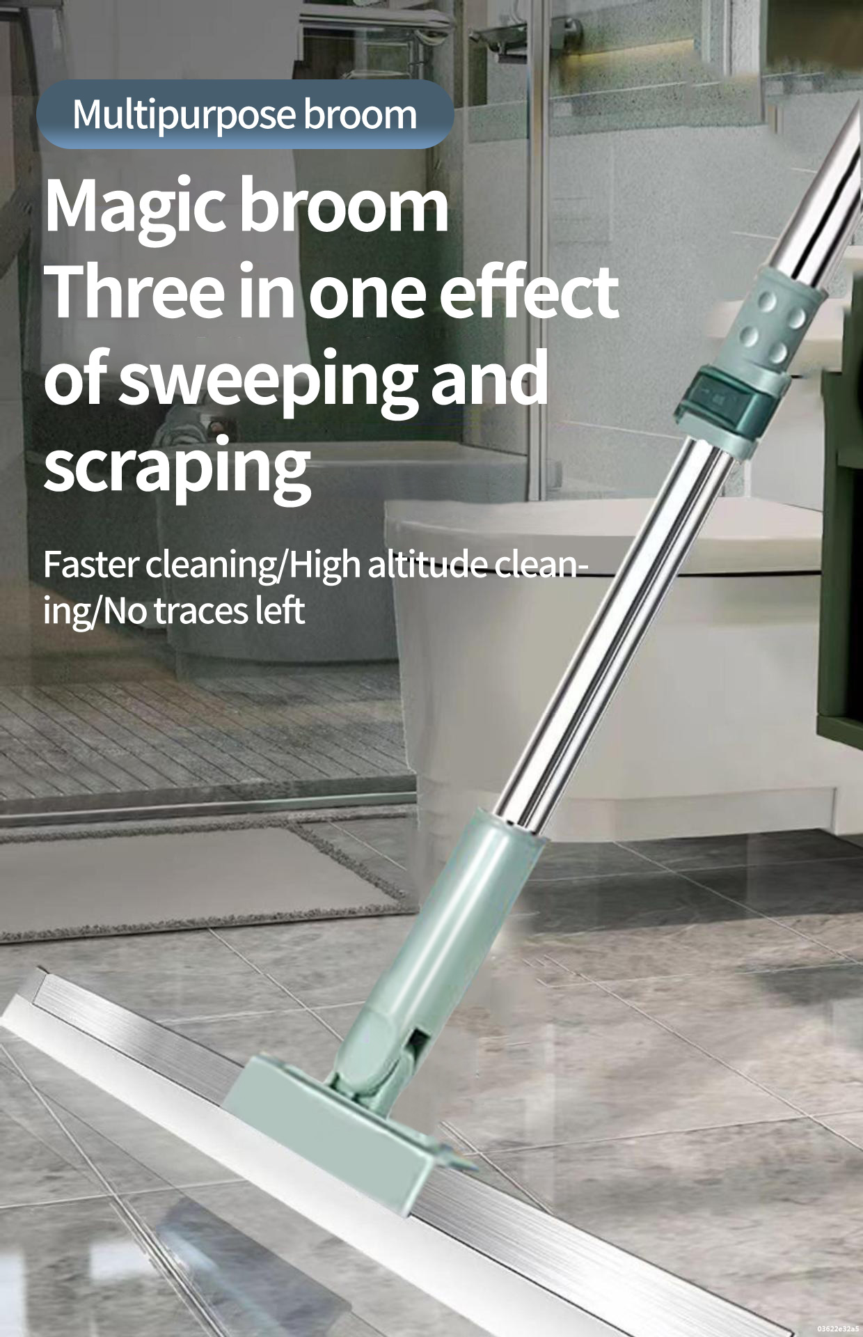 PMOP Map Floor Cleaning Silicone mop with Adjustable Long Handle Remove ...
