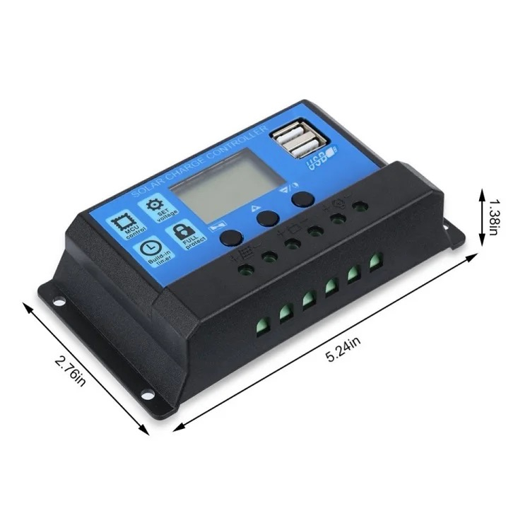10A 20A 30A PWM Solar Charge Controller 12V/24V Bat Regulator Solar ...