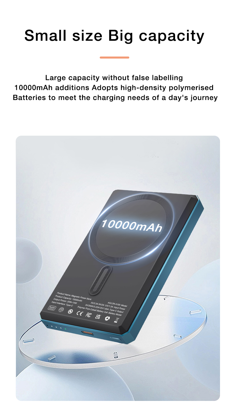 Aolon A50 Wireless Powerbank 20W Magnetic Charging Smart Digital