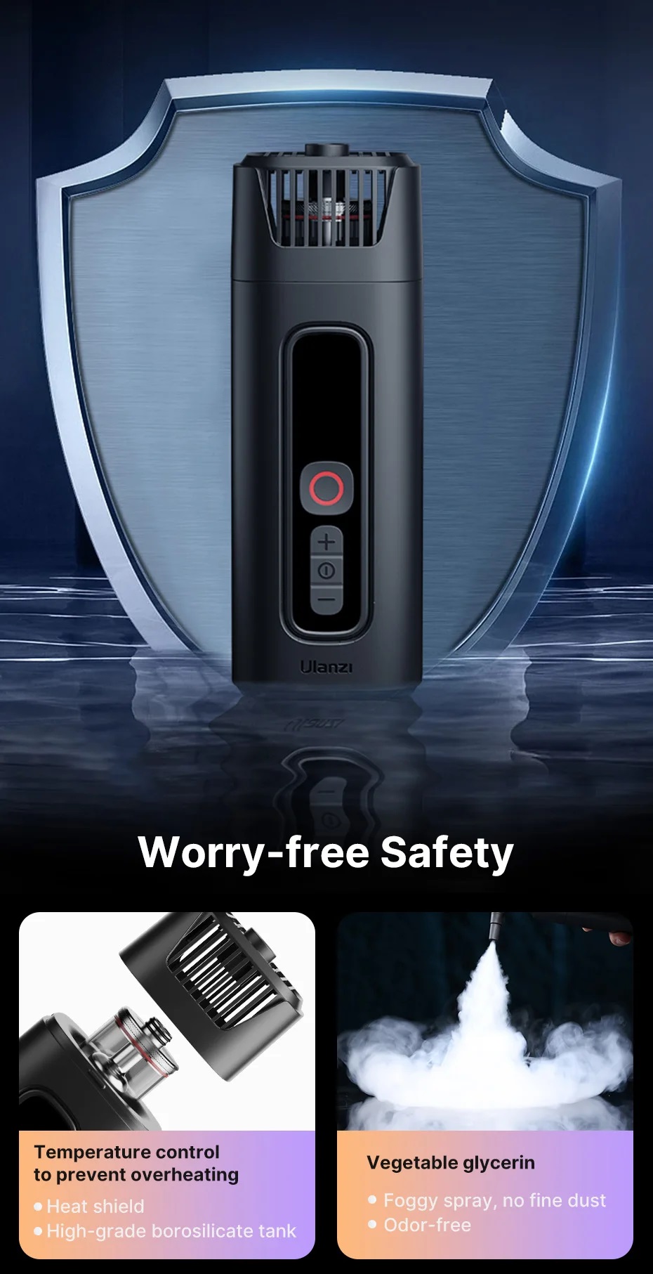 ULANZI FM01 FILMOG Ace Portable Fog Machine Battery Powered, Portable Smoke Machine Handheld Fog