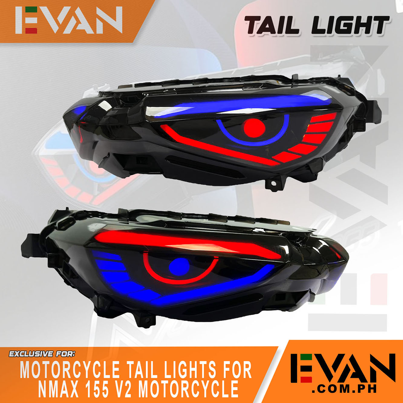 EVAN.COM NMAX V2 / V2.1 TAIL LIGHT ASSEMBLY SMOKE LAMP DUAL COLOR LED ...