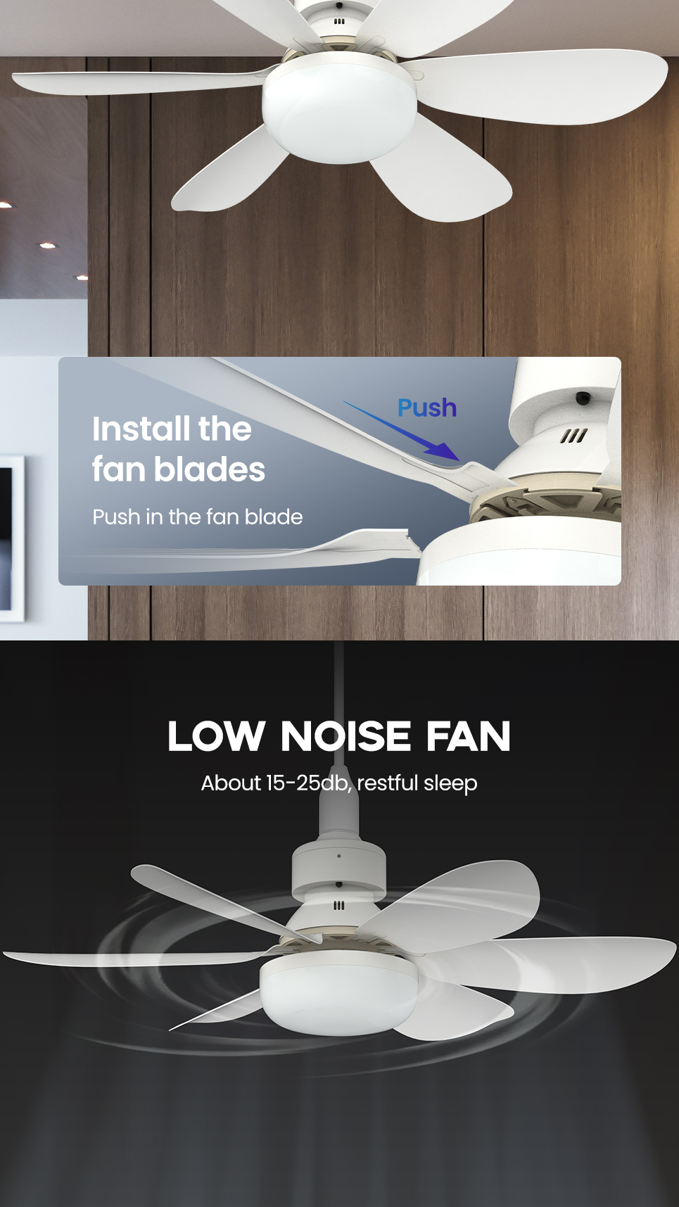 【2 Yrs Warranty】RONG RIVER 40W 3 Color Ceiling Fan With Light Bulb 20 ...