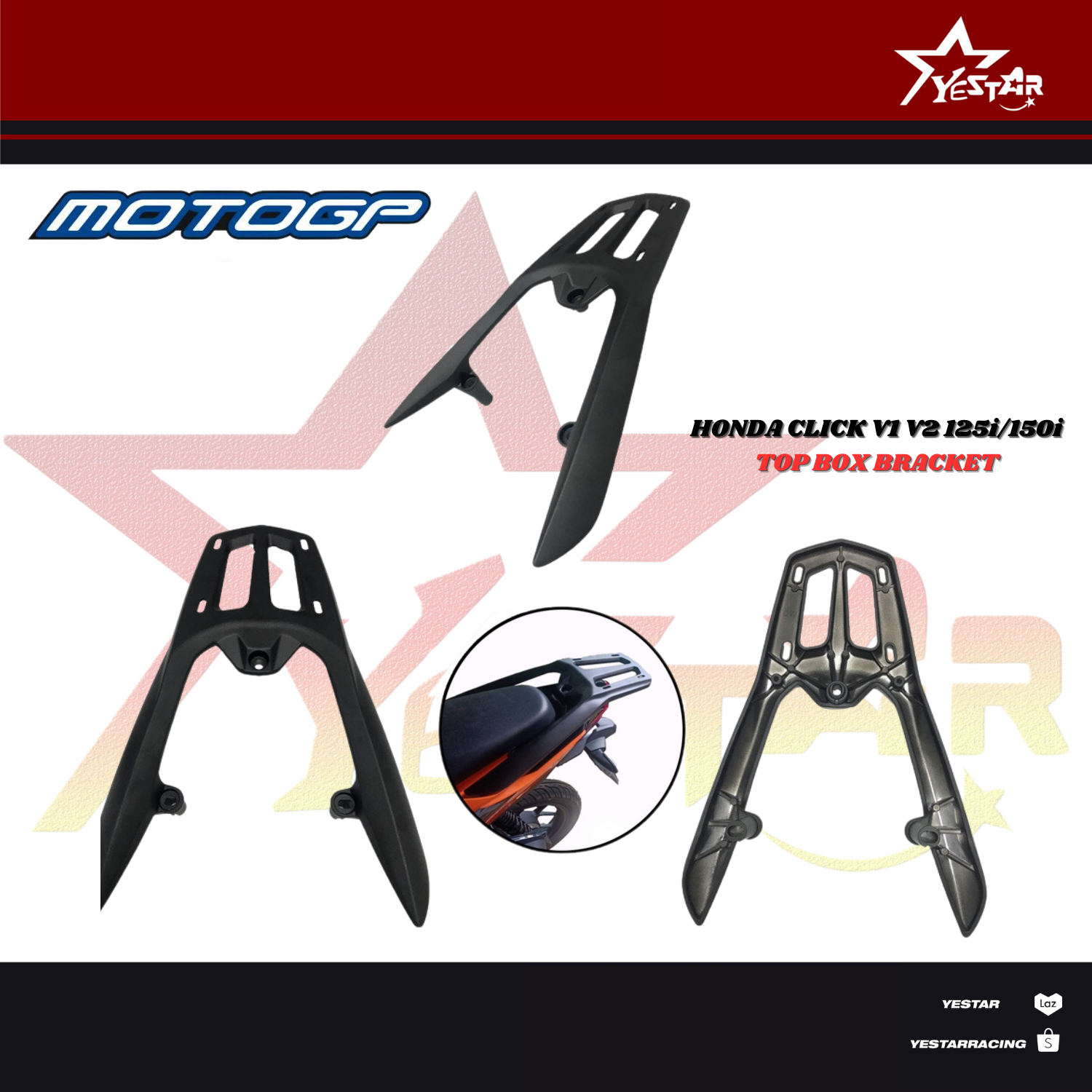 Yestar Racing Raven Bracket Top Box Bracket for Honda Click V1 V2 Moto ...
