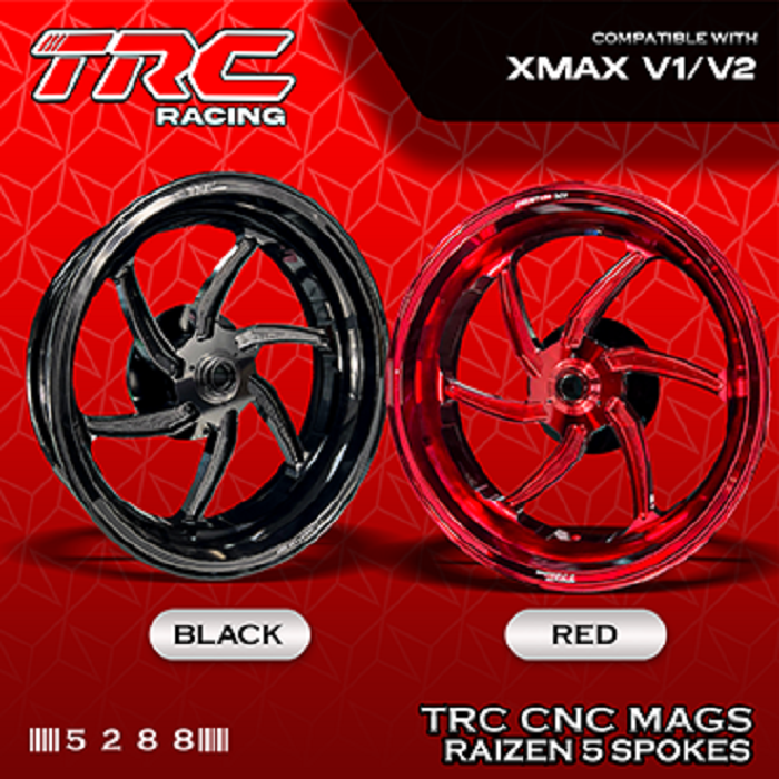 TRC XMAX 300 V1/V2 CNC RAIZEN 6 SPOKES MAG WHEELS (3.5*15 F x 4.0*14 R ...