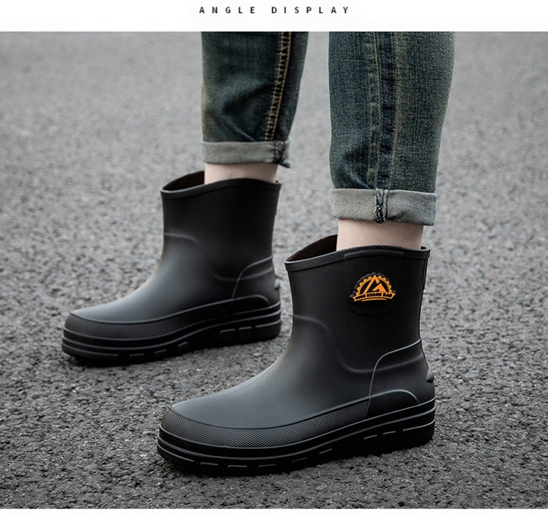 Short Tube Men's Rain Shoes, Waterproof Shoes, Anti Slip Rain Boots ...
