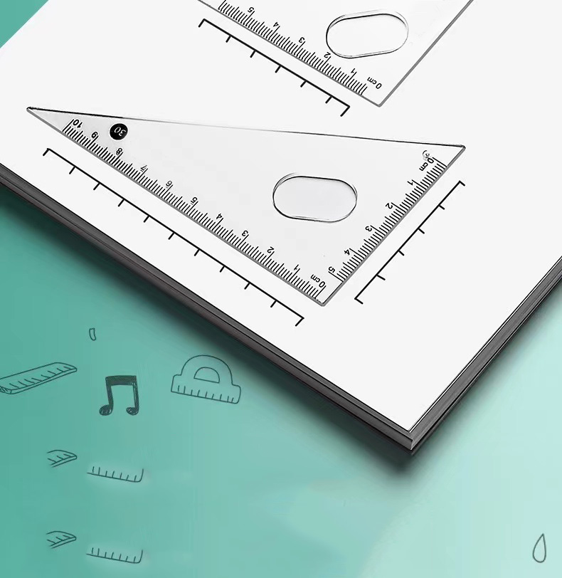 7PCs Compass Ruler Learning Stationery with Metal Box Triangle Ruler ...