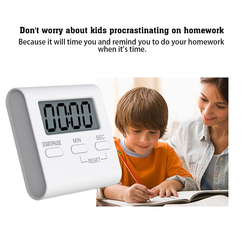 LCD Digital Mini Electronic Timer Count Down Study Alarm Magnetic ...