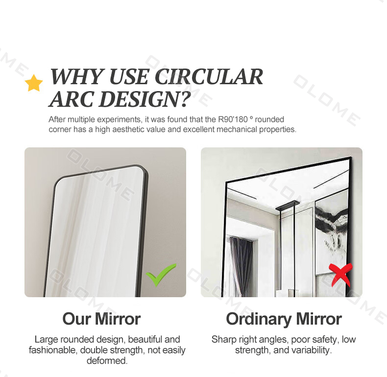 Mirror High-definition Full-body Mirror, Wall-mounted Glass Floor-to ...