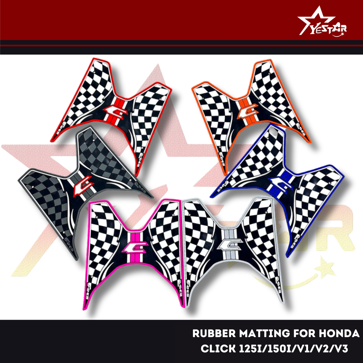 Yestar Racing Rubber Matting New for Honda Click 125i/150i/v1/v2/v3 ...