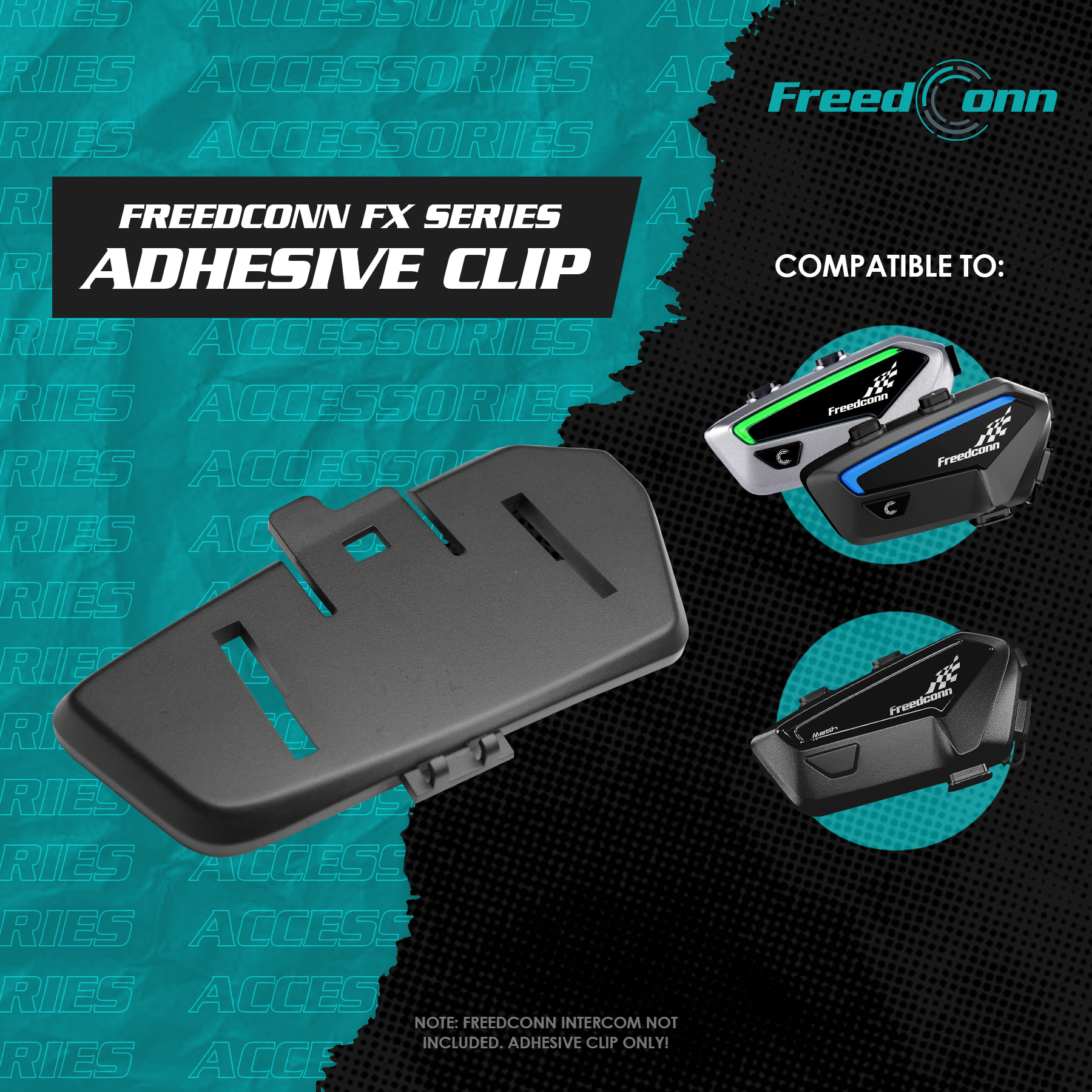 Freedconn PH FX Adhesive Clip Only For Motorcycle Helmet Intercom ...