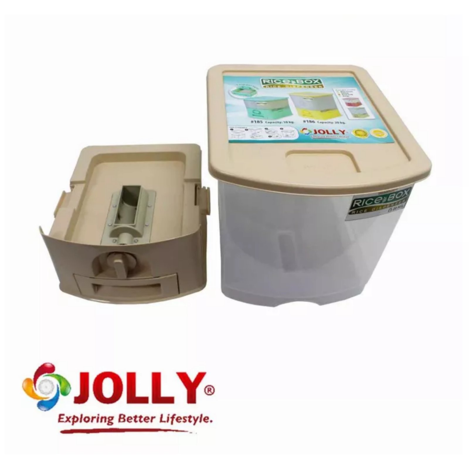 #JOLLY BRAND HIGH-QUALITY RICE DISPENSER (10KG) RICE CONTAINER / RICE ...