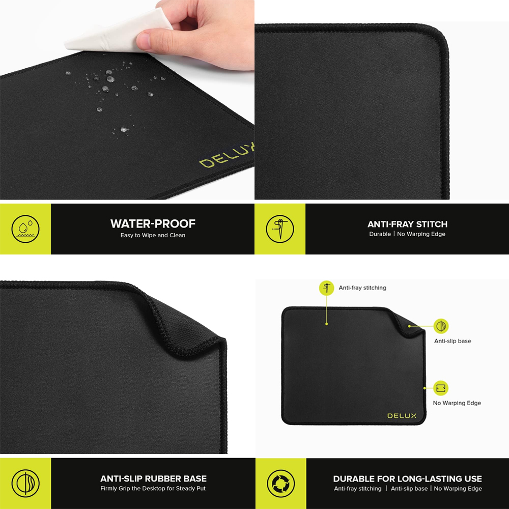 Stopert Topographic Large Gaming Mouse Pad, Extended XL Computer Mousepad With Stitched Edges And Non-Slip Rubber Base, 31.5x11.8 Inch, 1lb, 3mm Thick