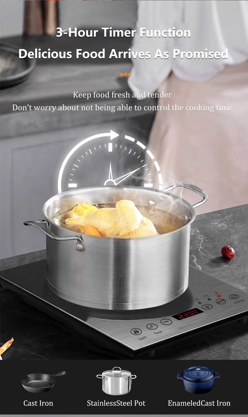 KANAZAWA 2200W Electric Induction Cooker Touch Screen Waterproof ...