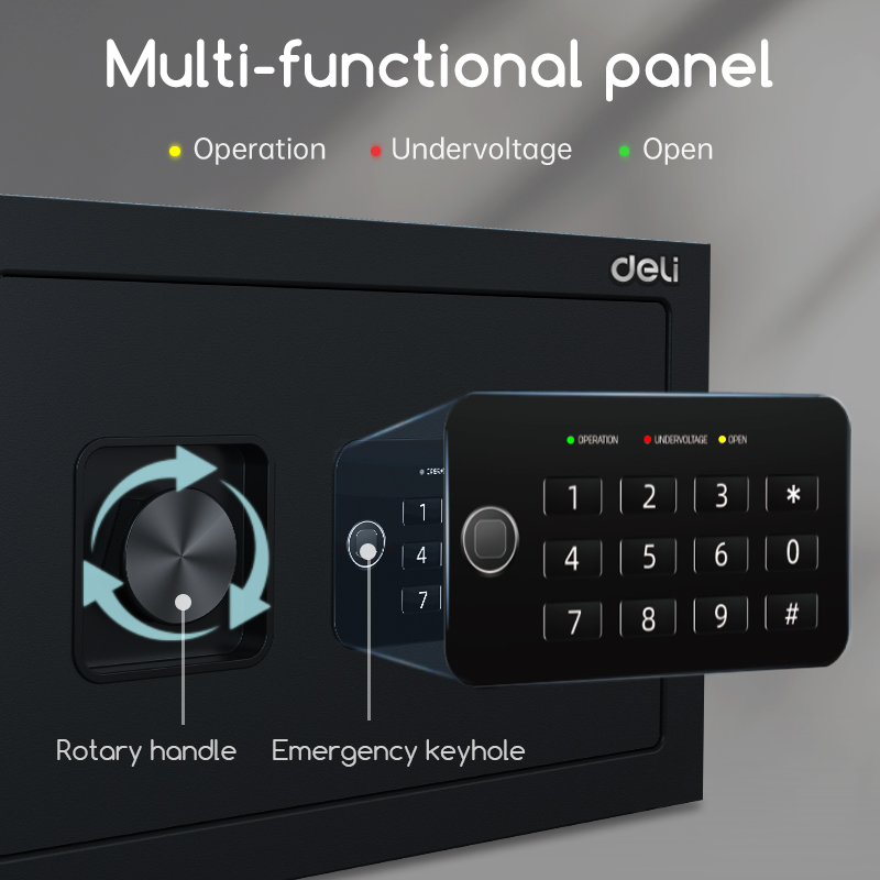 Deli Digital Safe Box Password Safe Deposit Box Carbon Alloy Steel ...