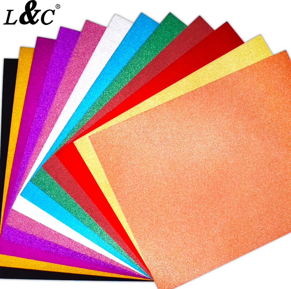 L&C Glitter paper 10pcs 250gsm Shiny Metallic Mirror Card Stock Board