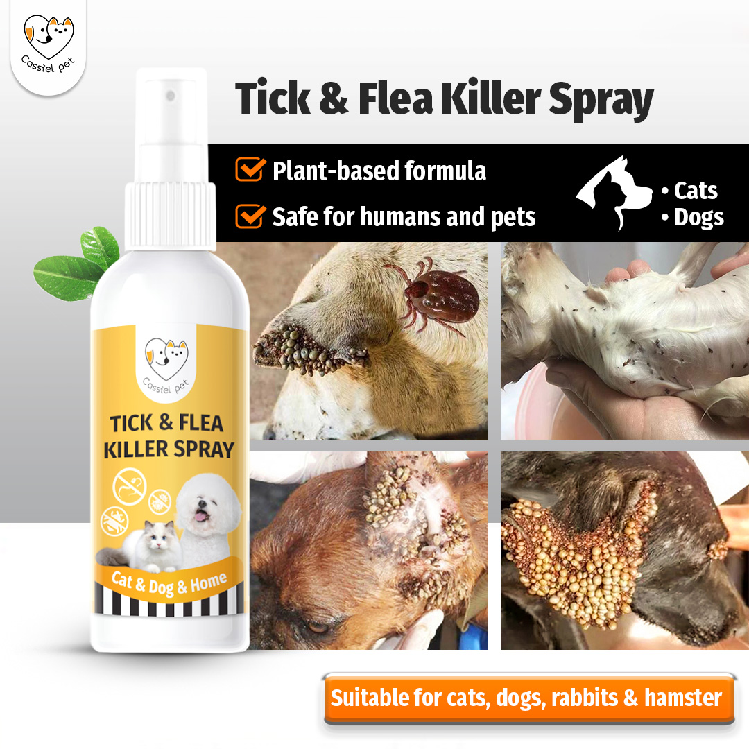 Image showcasing Cassiel Pet Herbal Ivermectin Tick And Flea Remover Spray For Dogs ...